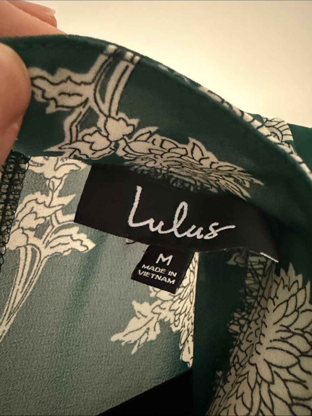 Lulus Dress Midi Emerald Green Floral Medium M - Picture 2 of 2